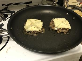 burgers cooking